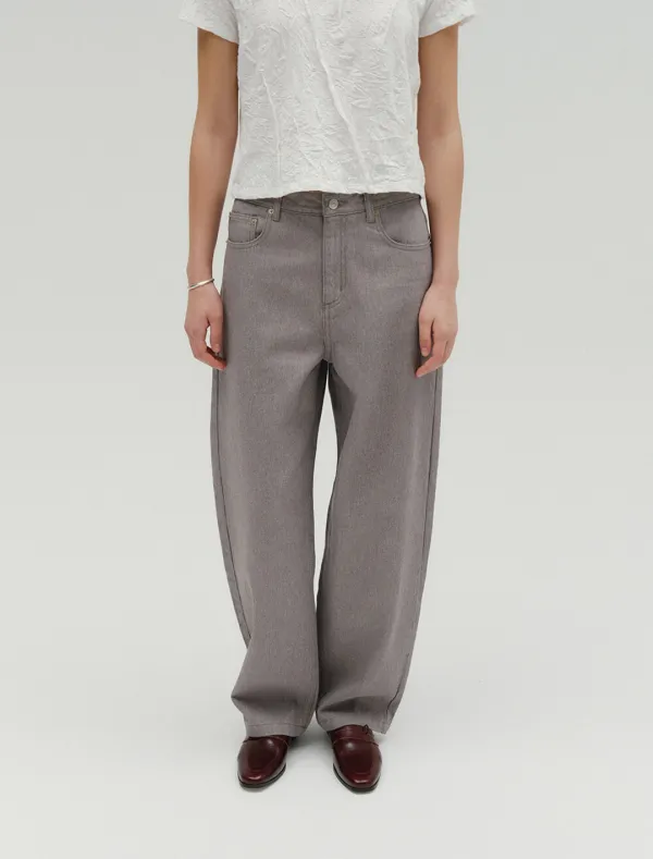 CURVED SILHOUETTE COLOR DYEING JEAN [GREY]