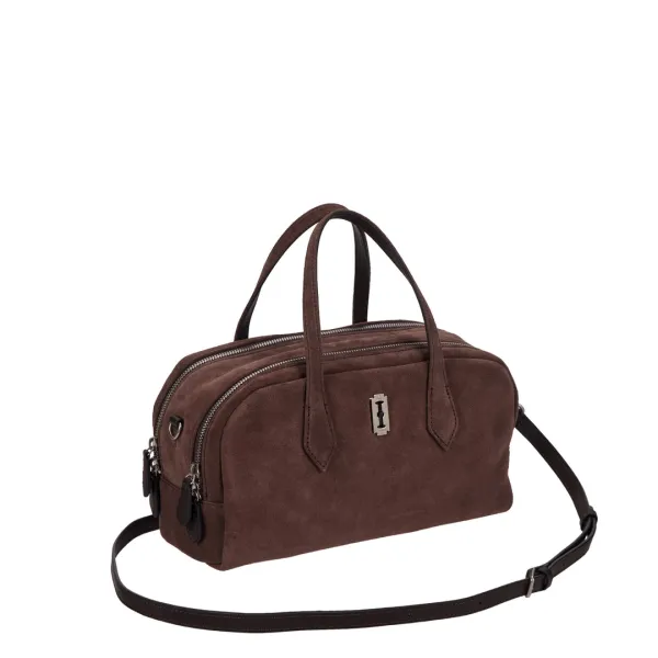Halfmoon Two Block Suede Tote S (하프문 투 블럭 스웨이드 토트 스몰) Rum Brown