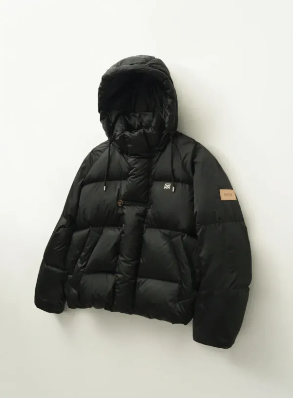Detachable Hood Duck Down Padding - Black