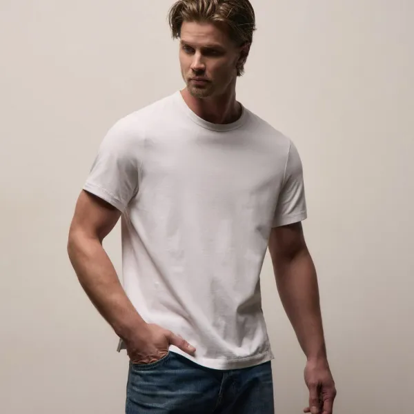 Heavy Luxe Jersey Crew - White