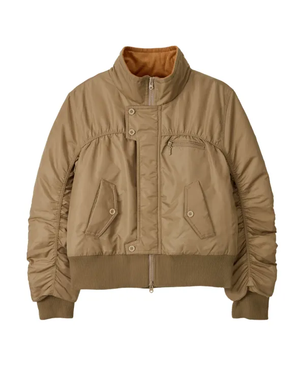Padded MA-1 Bomber Jacket-Beige