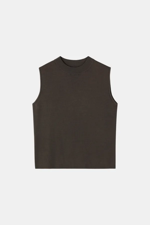 [2nd] Mock Sleeveless Knit in Brown