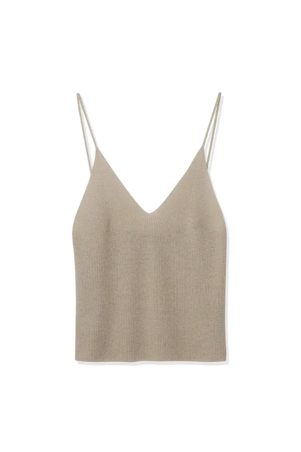 ANNE SLEEVELESS KNIT TOP [CAMEL]