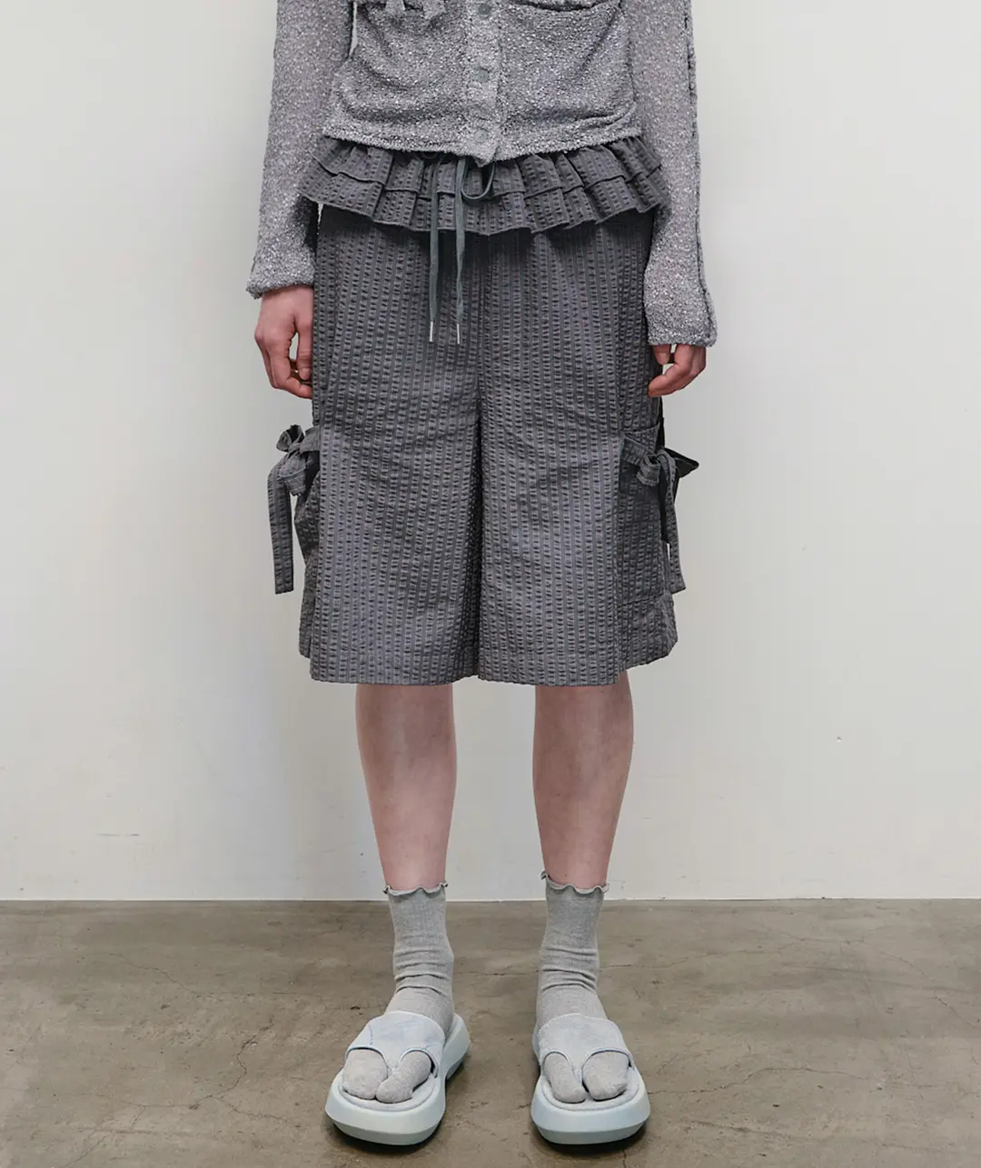 타입서비스 Ruffled Stripe Pocket Pants [Gray] 상품 이미지 2