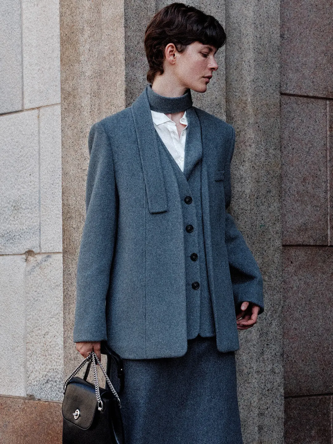 루에브르 Collarless Layered Jacket SW4WJ928-12 상품 이미지 2