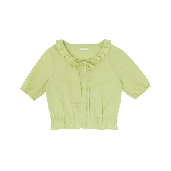 Frill Detail Blouse (lime punch)