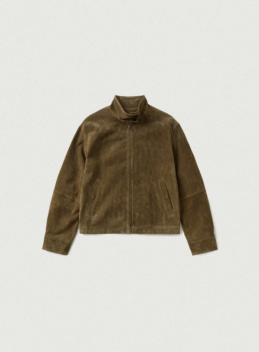 더바넷 Caven Suede Biker Jacket_Khaki 상품 이미지 1
