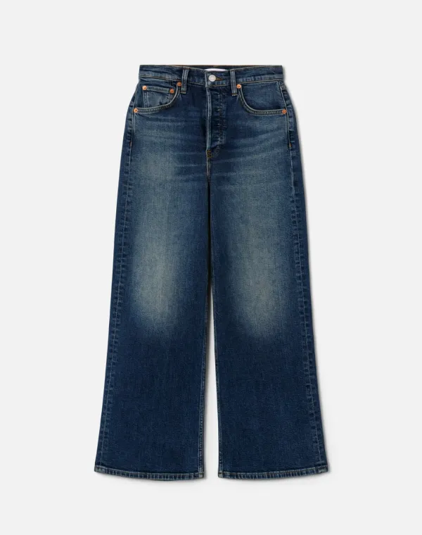 Comfort Stretch High Rise Wide Leg Crop - Smoke Water