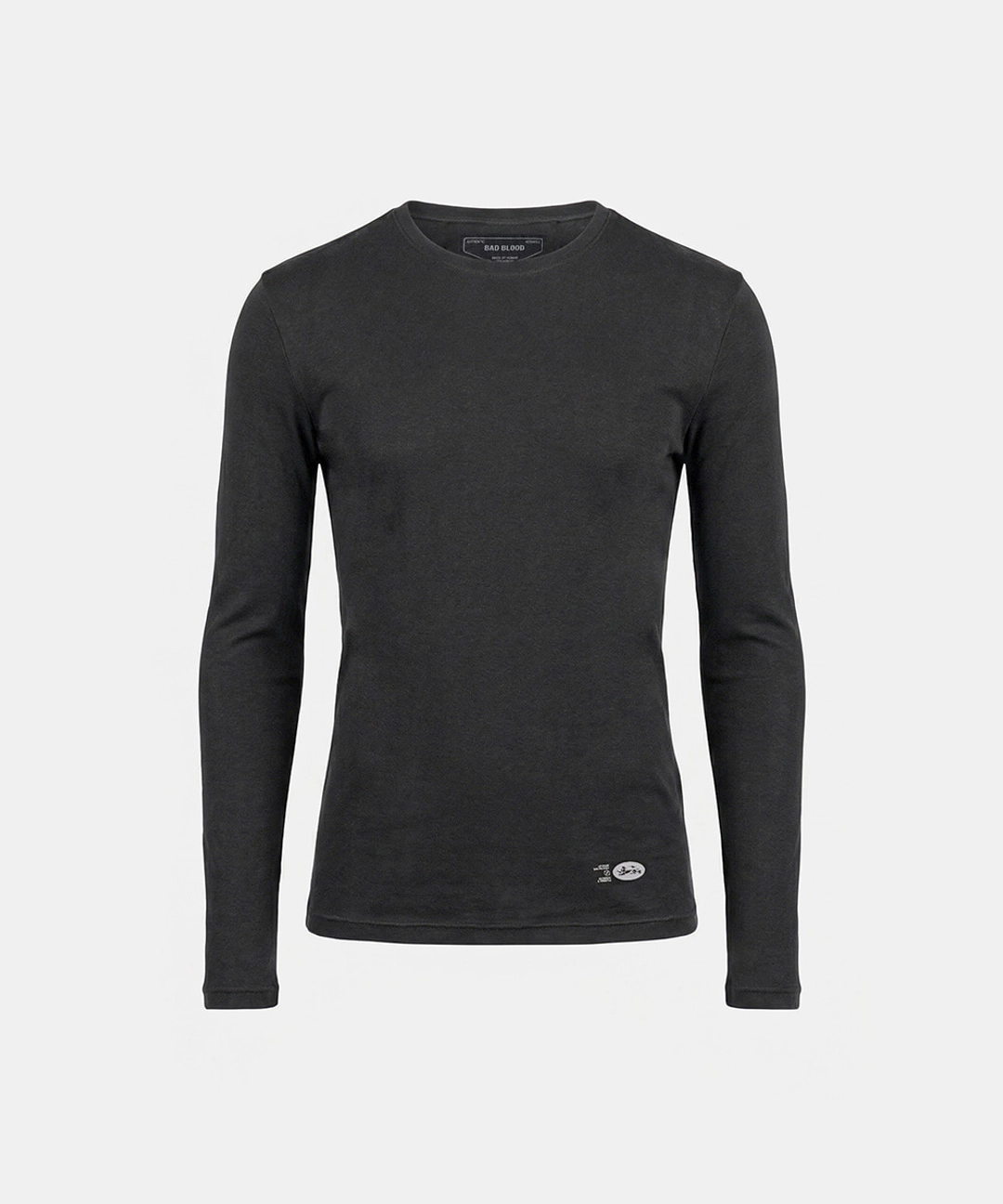 배드블러드 [w-tee26-049] BS Cotton Jersey Fitted Long Sleeve T-Shirt - Charcoal 상품 이미지 1