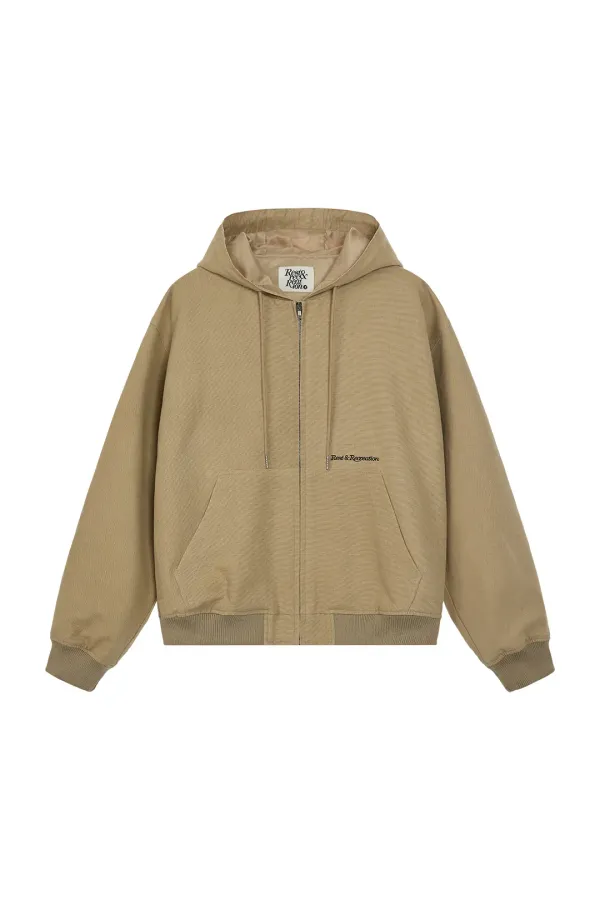 COTTON HOOD JACKET - BEIGE