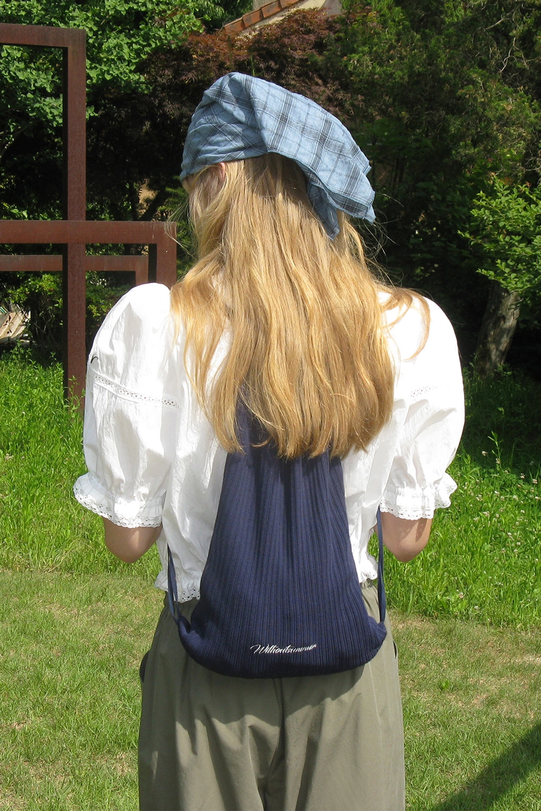 위드아웃썸머 Logo gym sack_navy 상품 이미지 2
