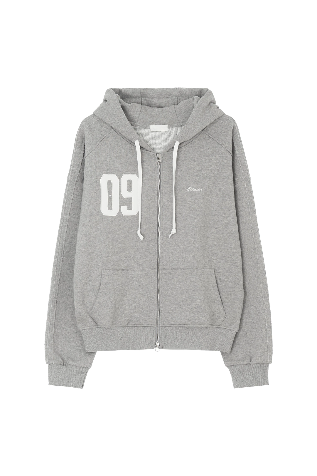 클리시어 09 Numbering hooded zip-up, Gray 상품 이미지 1