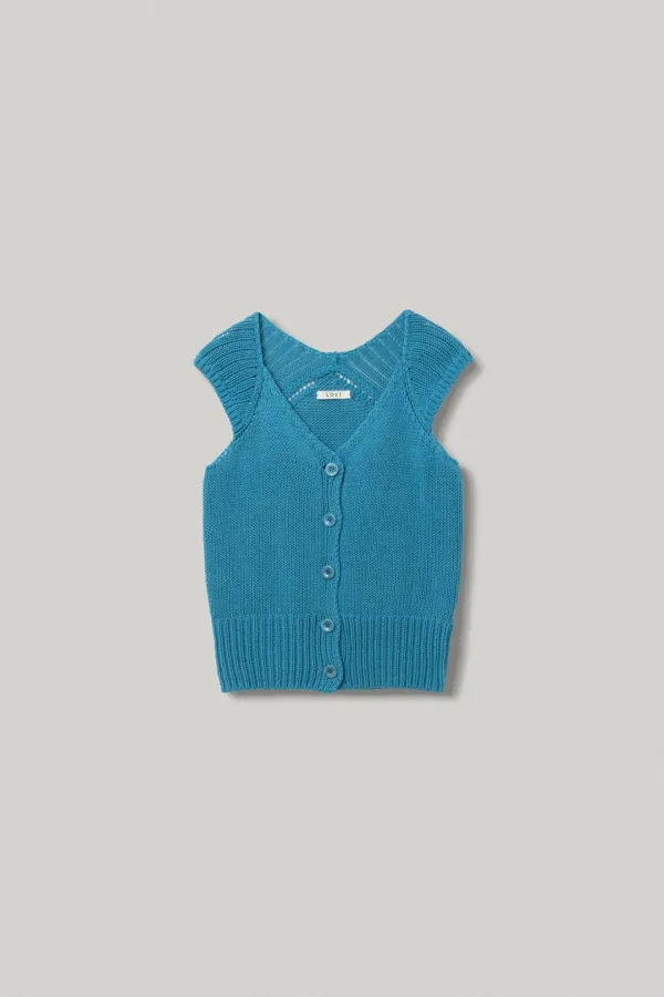 [2ND] Athens Knit Top in Hawaiian Blue