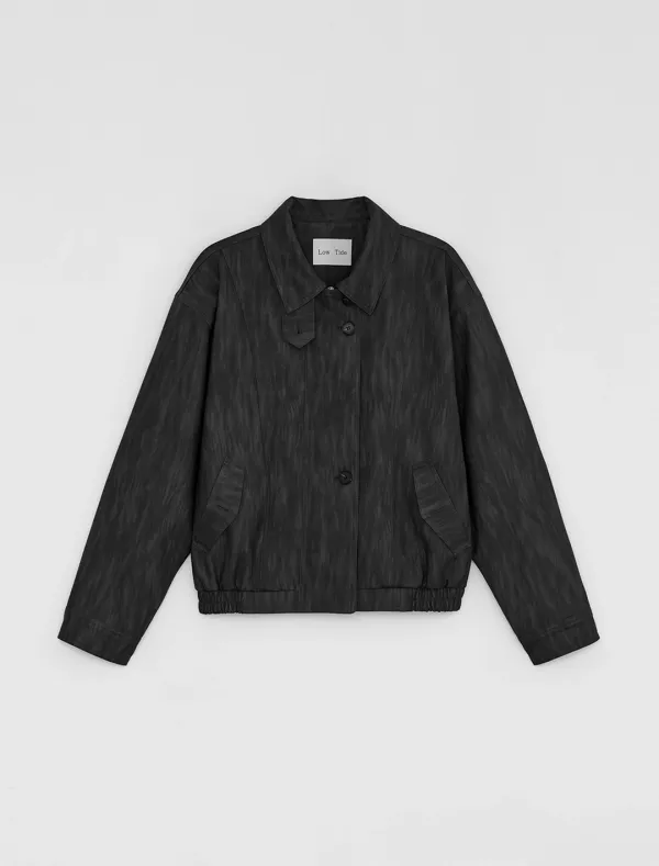 WASHED LEATHER BLOUSON [CHARCOAL]