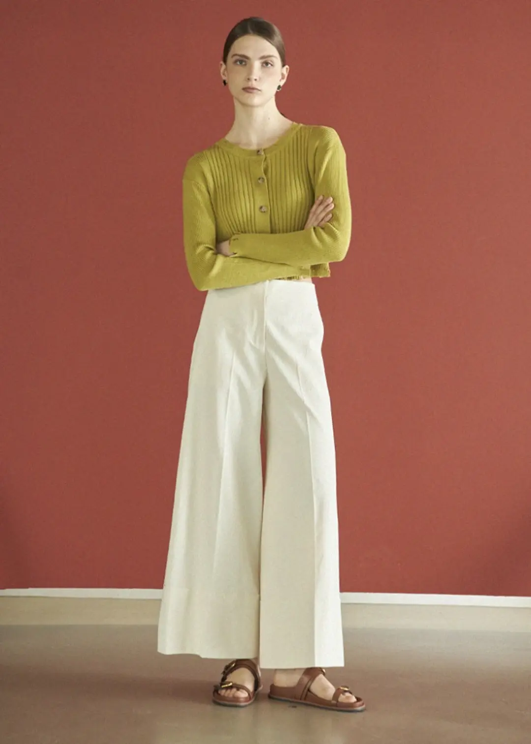 메종드이네스 VINTAGE RIBBED CARDIGAN_GREEN 상품 이미지 3