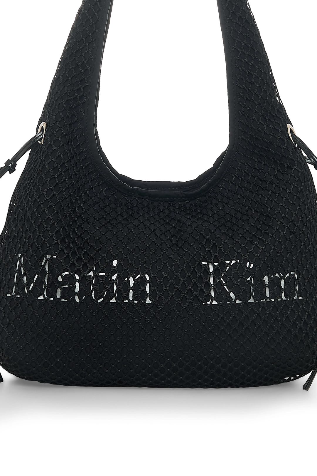 마뗑킴 SIDE STRAP MESH MINI TOTE BAG IN BLACK 상품 이미지 2