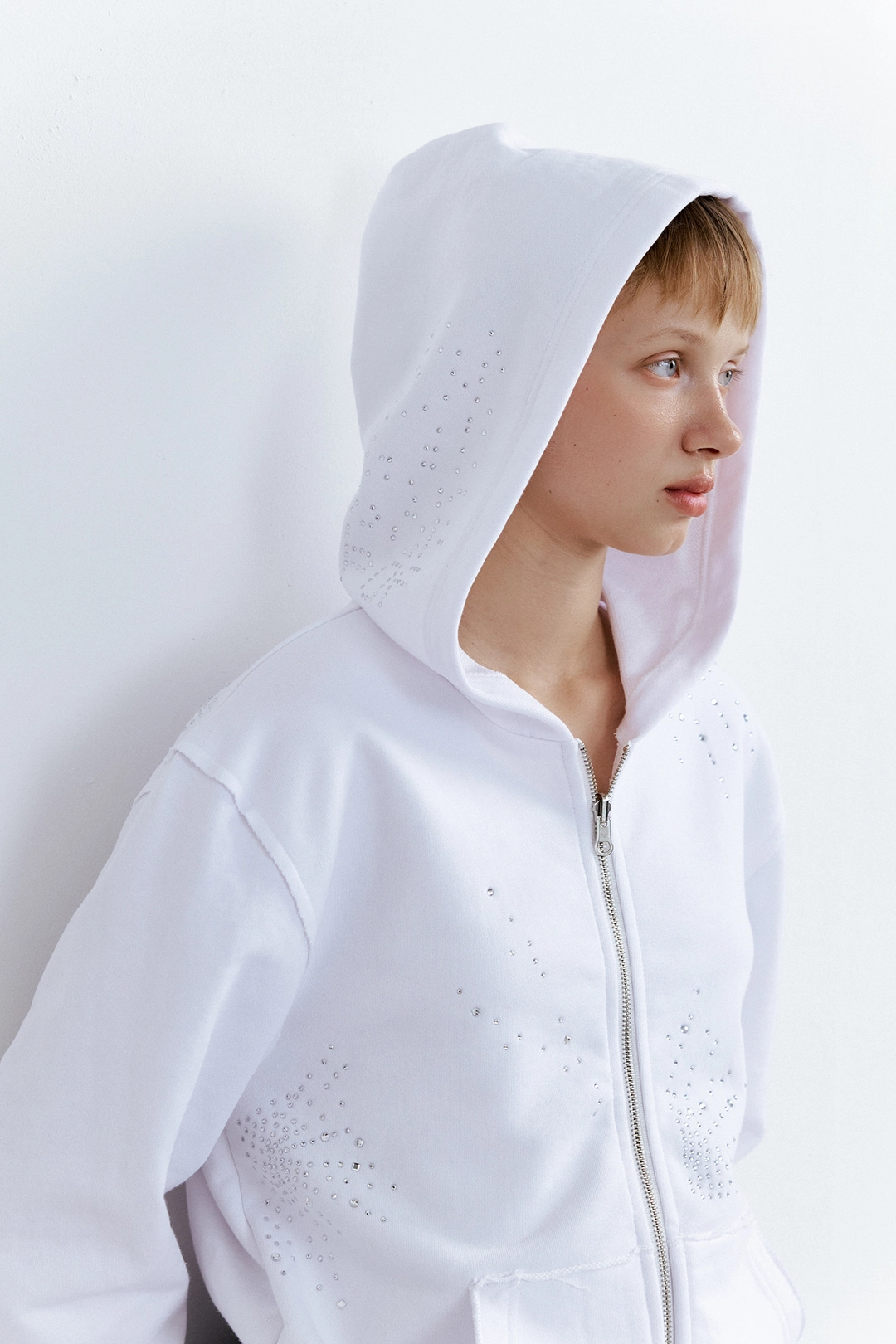 포지프레클즈 Crystal Reversible Hoodie_Off White 상품 이미지 2