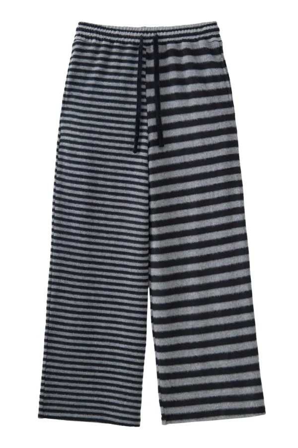 Mixed Stripe Pants_Charcoal