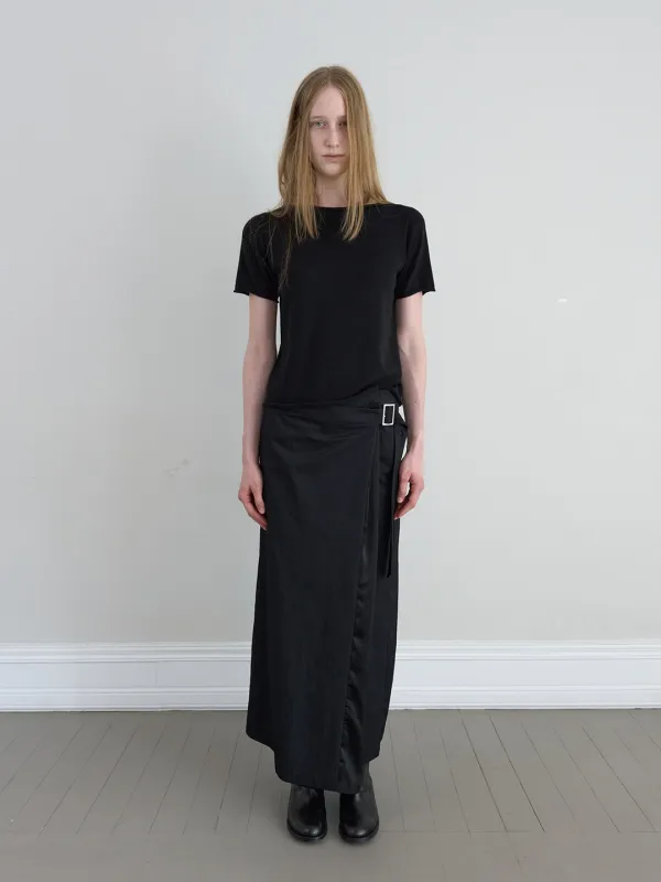 WHOLE GARMENT HALF SLEEVE KNIT IN BLACK