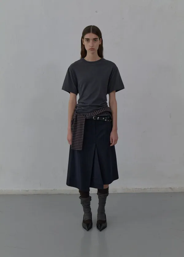 [2nd REORDER] BACK CUT-OUT T-SHIRT (CHARCOAL)