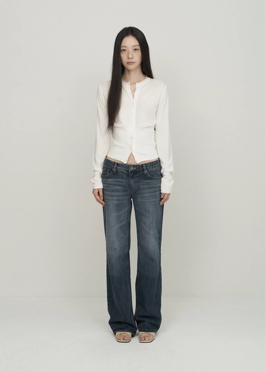 보헤미안서울 TRIM DETAIL SLIM CARDIGAN, IVORY - bohemseo 상품 이미지 2