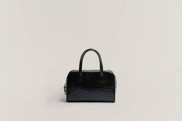SAC LOQUET MINI CROCO BLACK