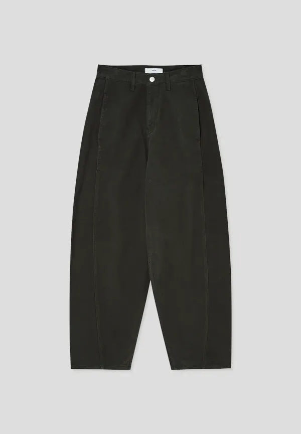 Curved wide pants (dark green)