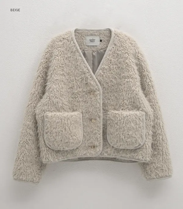 (JK-2992)MAYA OVER FIT FUR JACKET