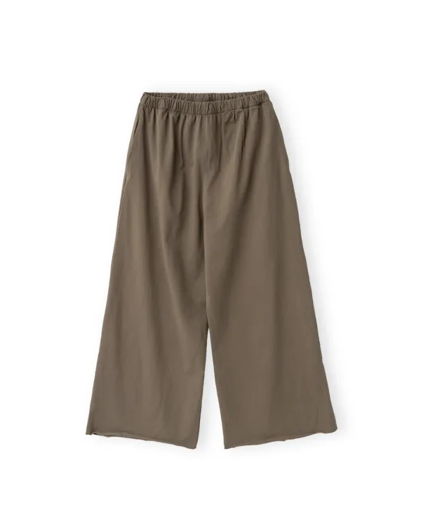 W Cut Off Easy Pants, Brown