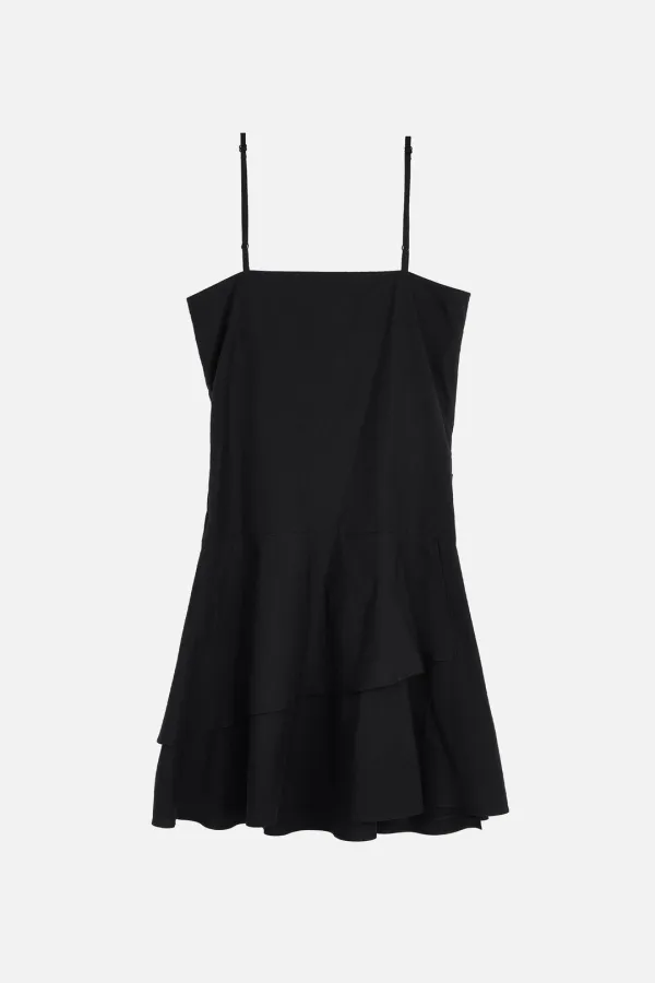 Ruffle Line Dress _ Black