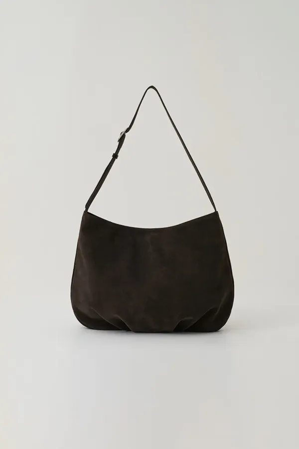 bread suede shoulder bag_deep kakao