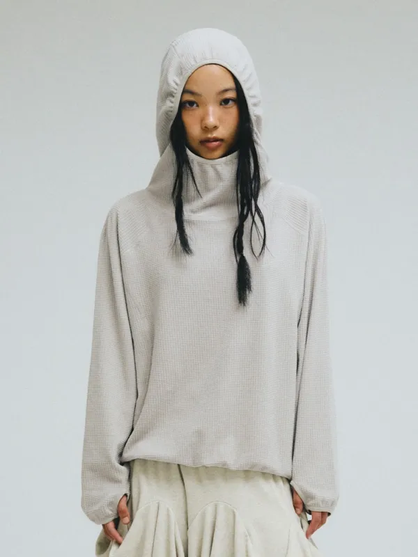 [PLZPROJECT] WARM GRID HOOD, GRAY