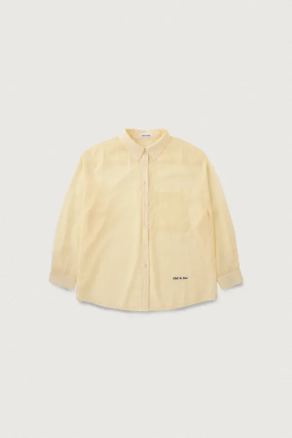 WRINKLE-FREE SHEER SHIRTS [LIGHT YELLOW]