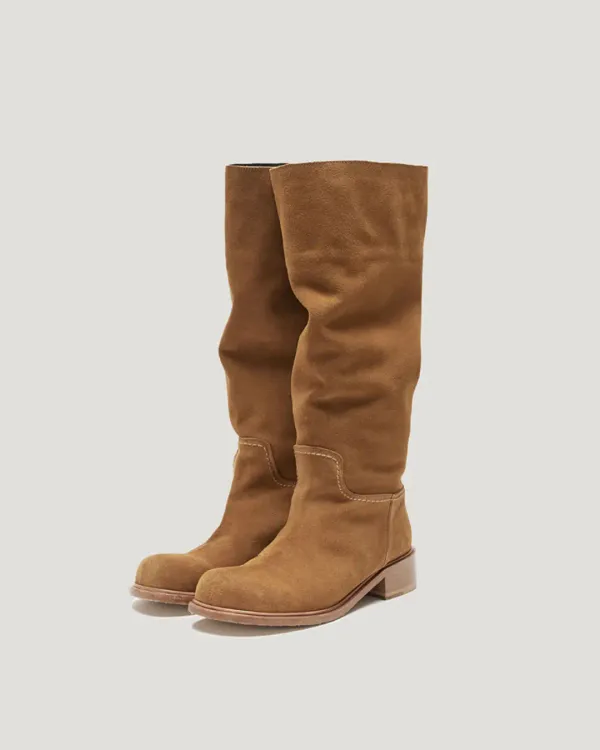 [Exclusive] flétta Handmade Real Cow Suede Boots_Camel
