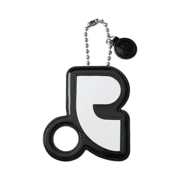 MIRROR CARD HOLDER KEYRING - BLACK