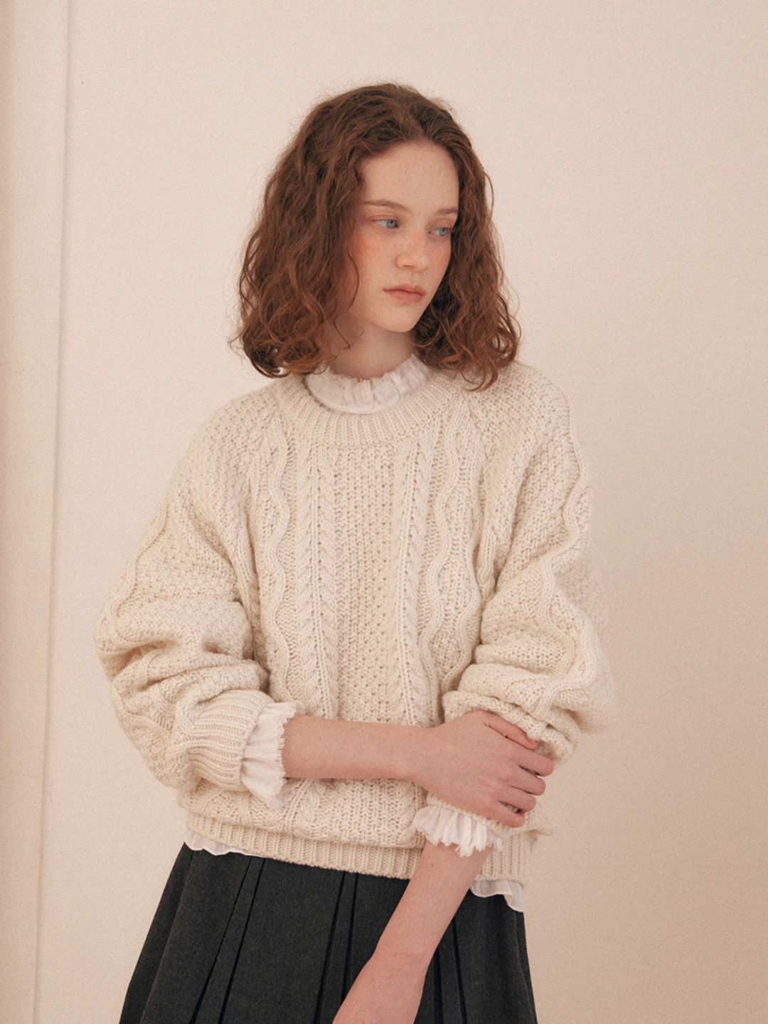 플로움 Caramel Cable Knit(5color) 상품 이미지 1