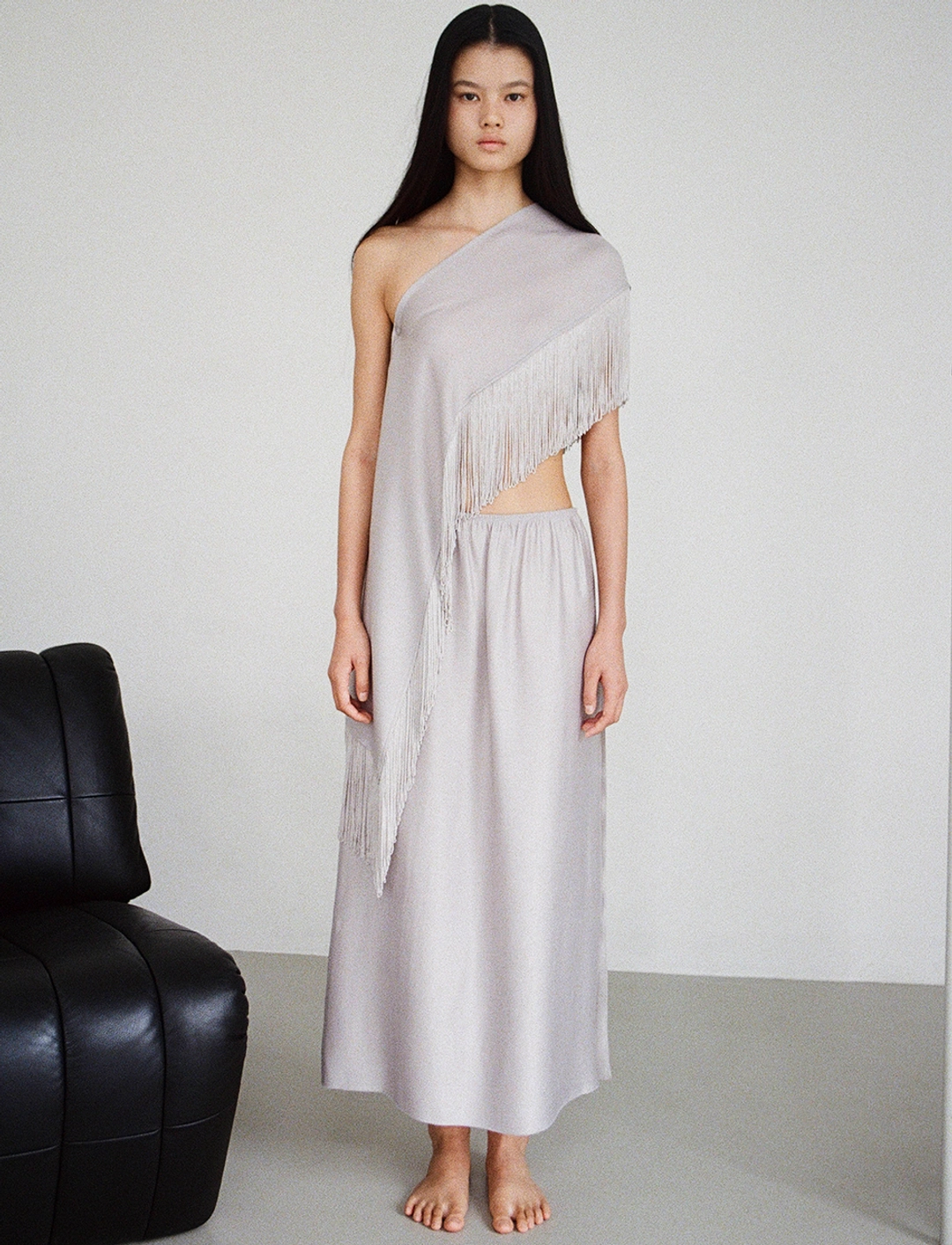 토콜 deep slit skirt - grey 상품 이미지 2