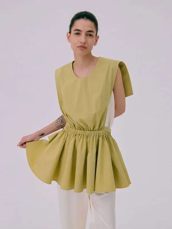 Sailor Collar Layered Top_Olive