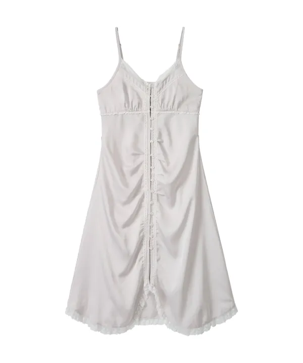 Haven Satin Long Dress-Light Grey