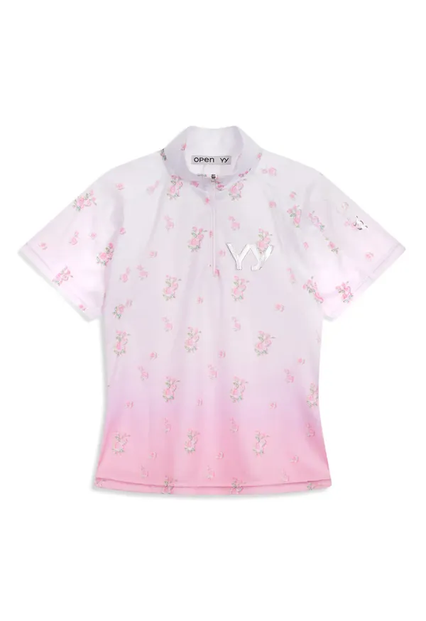FLOWER CYCLING JERSEY TOP, PINK