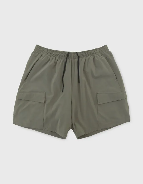 NYLON TAFFETA CARGO SHORTS / Khaki