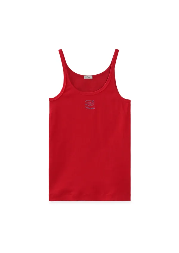 Mused Everyday Sleeveless Top - EMB Red