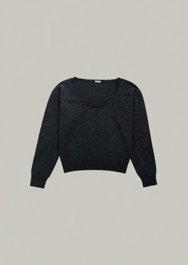 mellow scoop neck knit (charcoal)