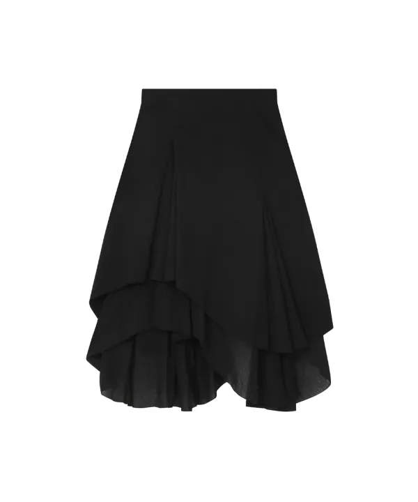 Unbalanced layered skirt BLACK