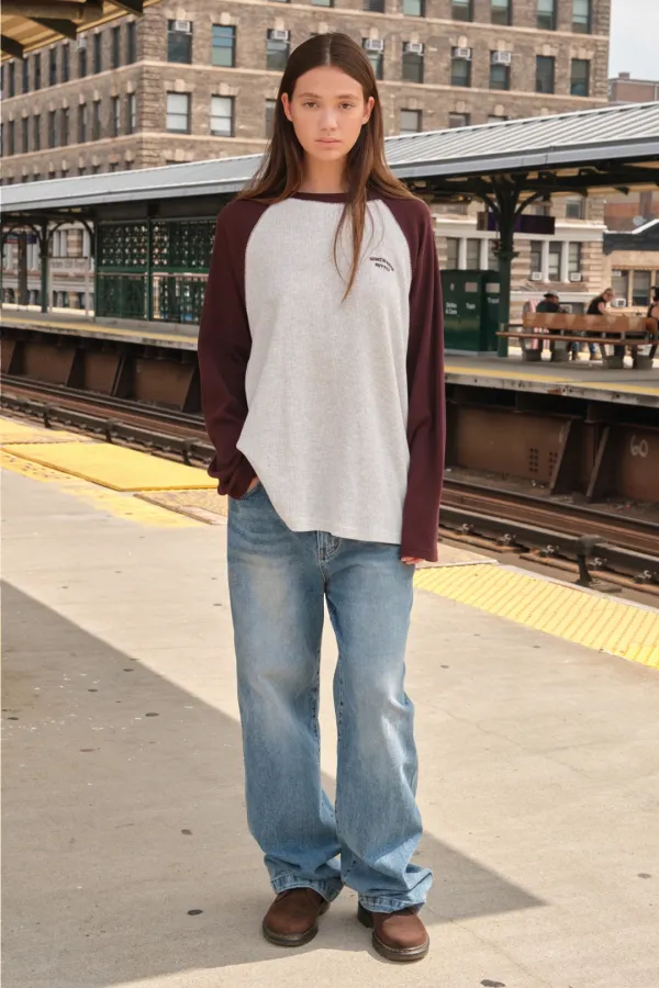 [Release] 10.2 출고 Pecan Waffle Raglan Long Top - White Melange(Wine)