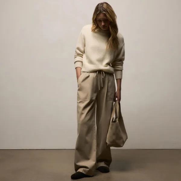 Herringbone Twill Pant - Light Khaki Pigment