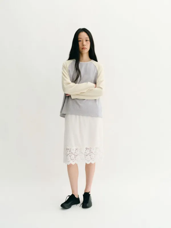 Shaggy Lace Skirt (Ivory)