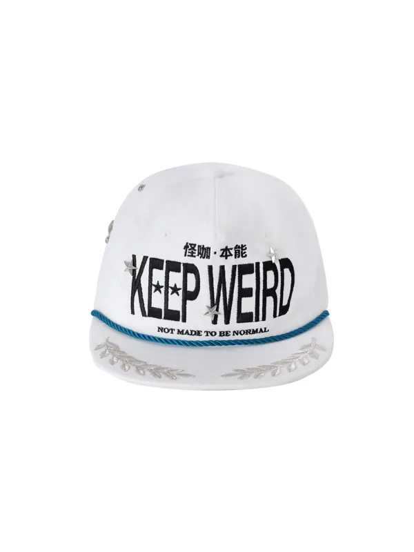 KEEP WEIRD STUD CAP_WHITE