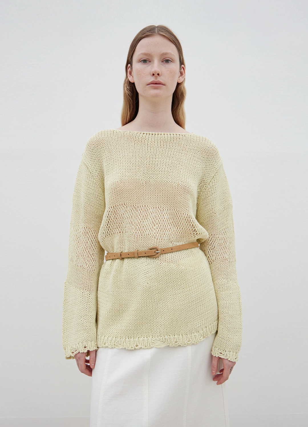 르바 Multi-Texture Net Knit - Pale Yellow 상품 이미지 2