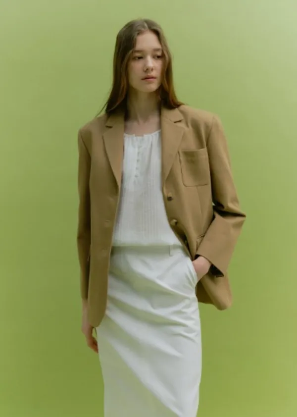 OUT-POCKET COTTON JACKET (camel brown)